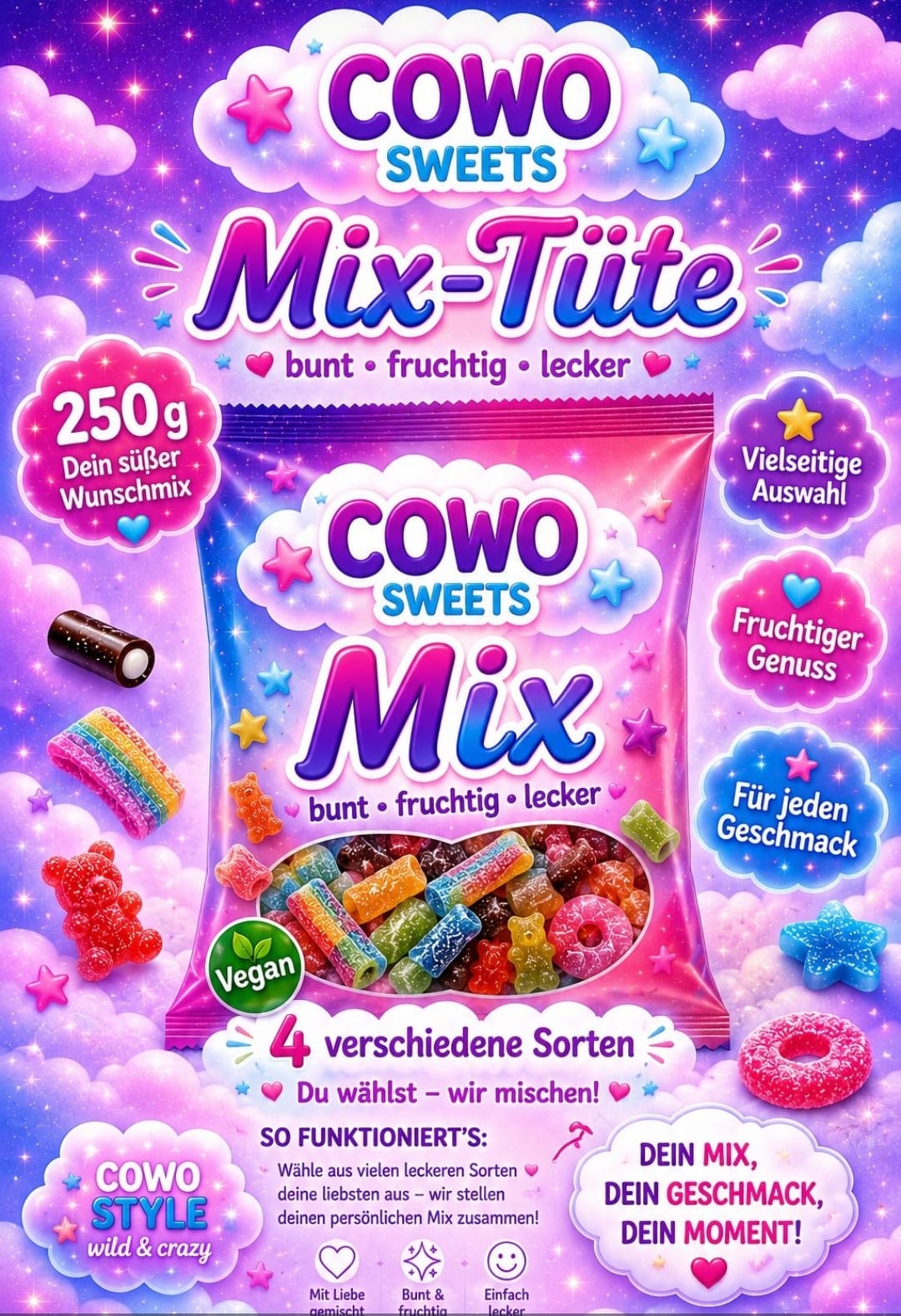 CowoSweets Mix Tüte 250g